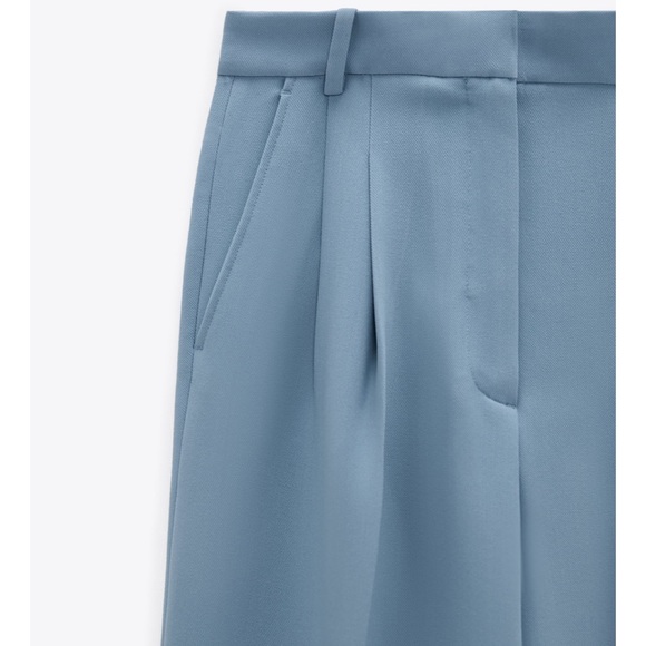 ZARA Wide Leg Pants Sky Blue - Picture 7 of 10